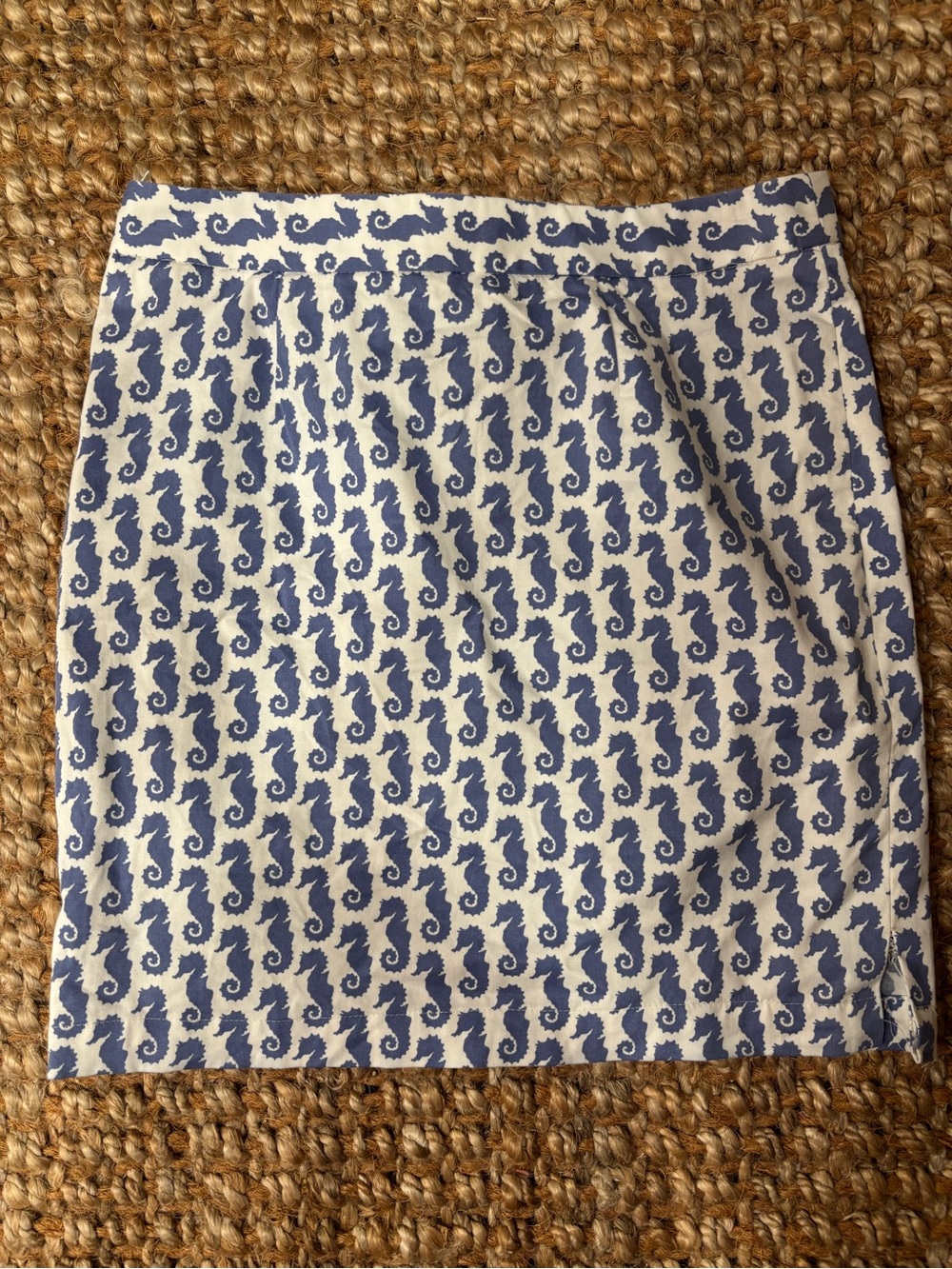 Brooks Brothers 346 Seahorse Print Cotton Skirt Blue White Size 2